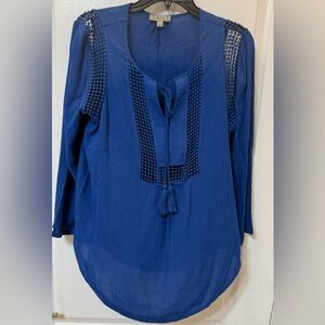 Joseph A. Elegant Blue Women's Top Long Sleeve Size:S. Made in China